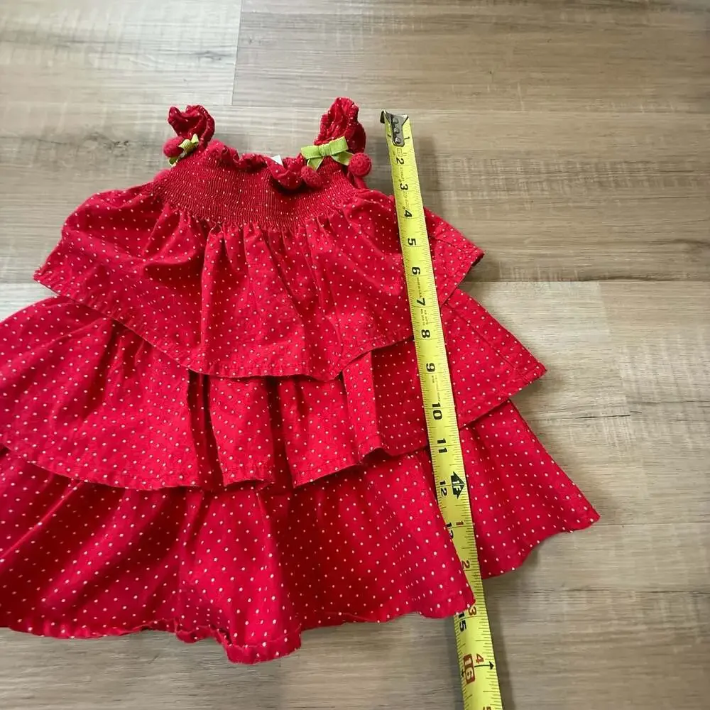 Gymboree Red Polka Dot Tiered Ruffle Dress 6-12 Mos